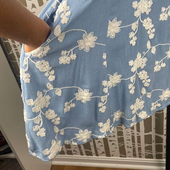 Altar'd State Floral Embroidered Gauze Cut Out Back Dress L - Picture 12 of 14